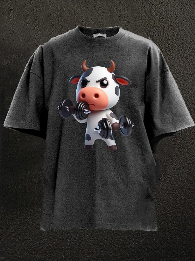 exercise cow Washed Gym Shirt