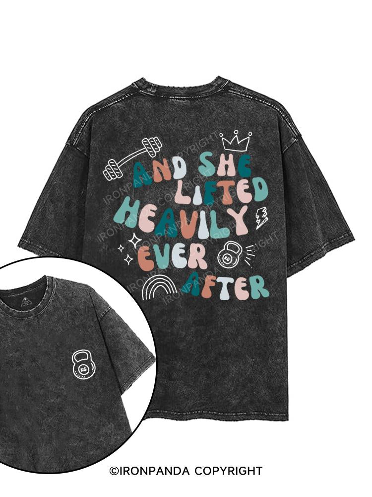 And She Lifted Heavily Ever After printed Gym Shirt