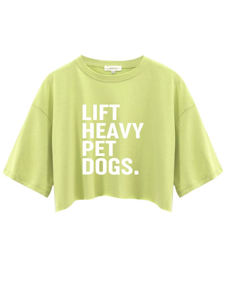 LIFT HEAVY PET dogs Crop Tops