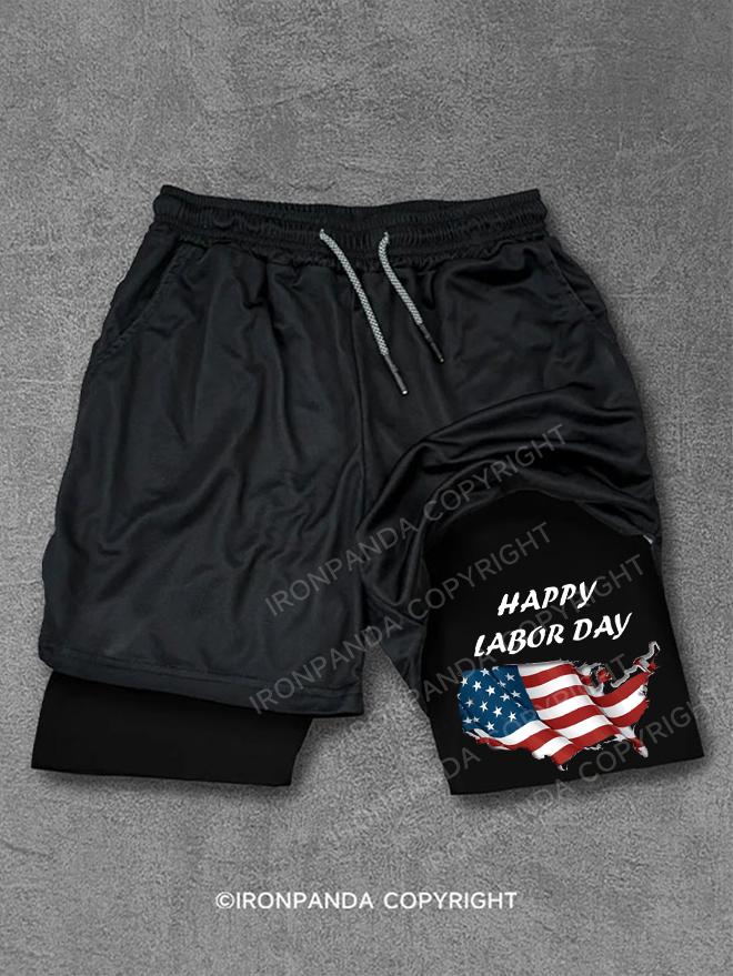 HAPPY LABOR DAY Performance Training Shorts