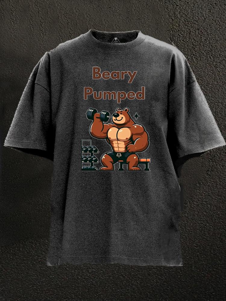 Beary pumped Washed Gym Shirt