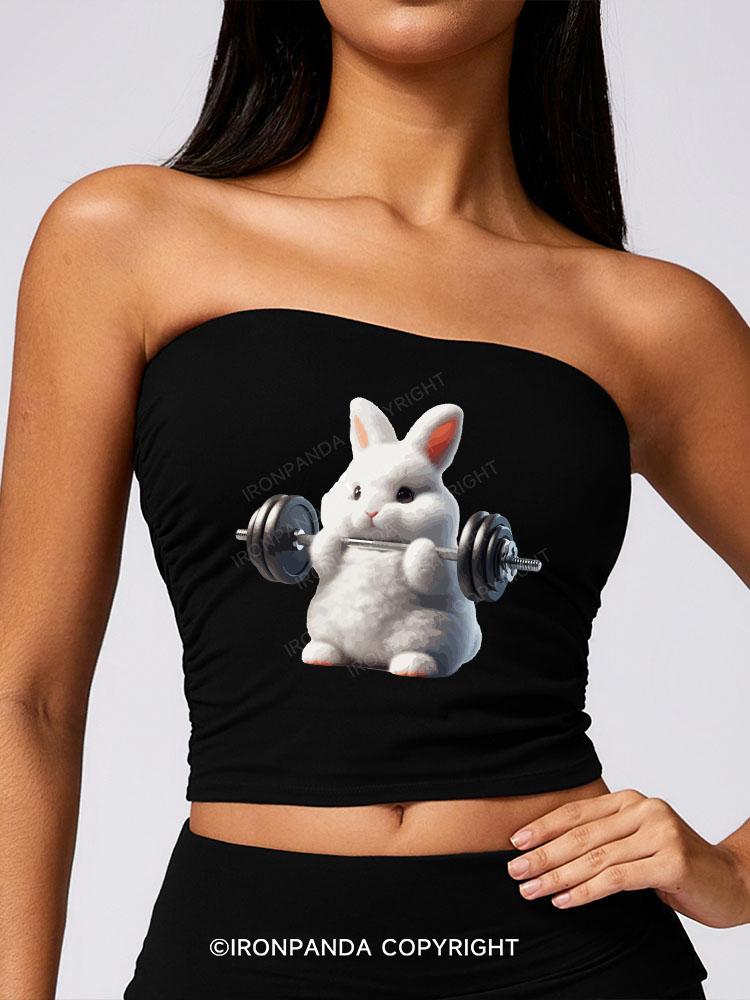 Rabbit weightlifting Sport Boob Tube Top