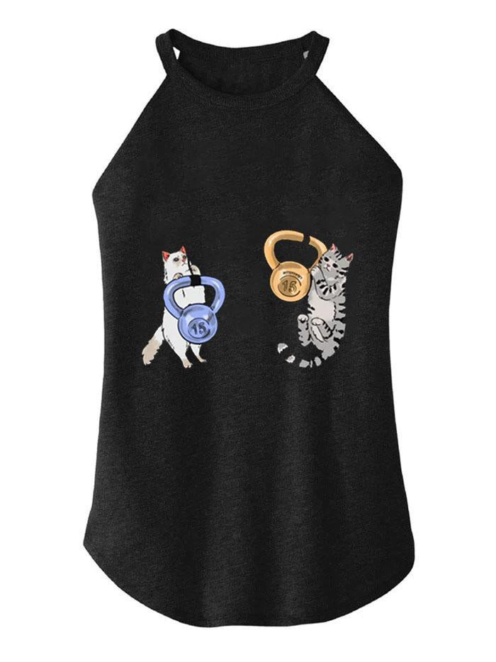 KETTLEBELL CAT TRI ROCKER COTTON TANK