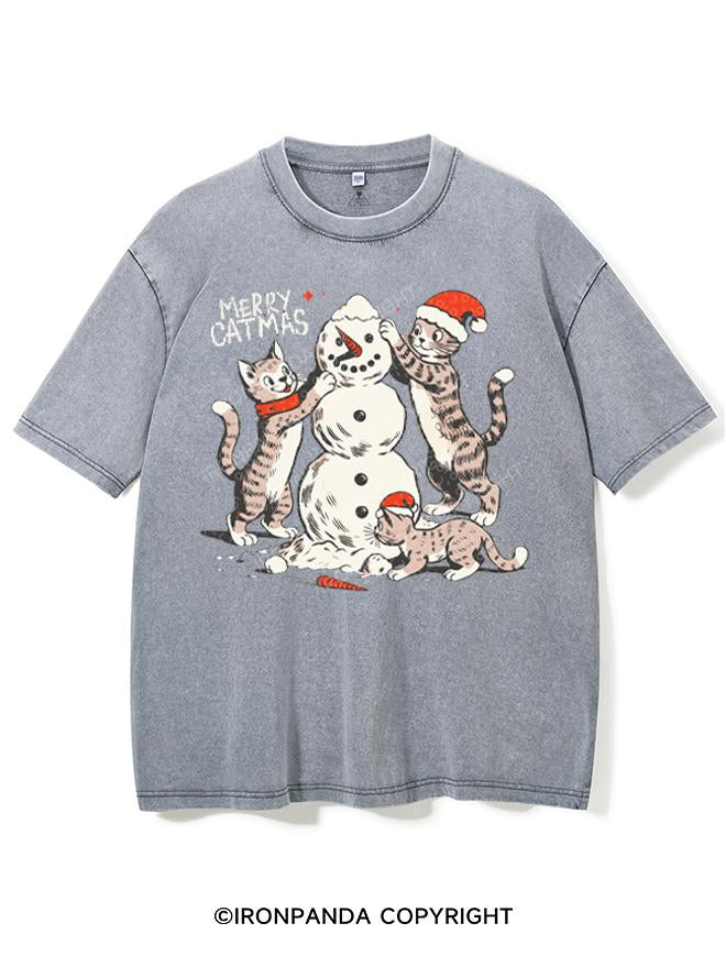 MERRY CATMAS VINTAGE GYM SHIRT