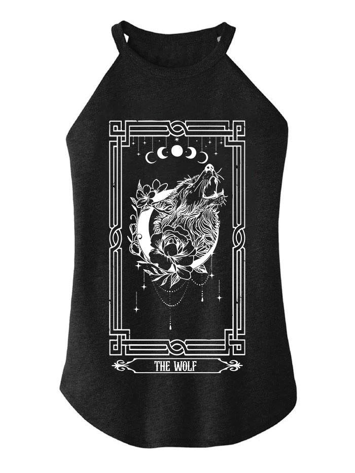 The wolf tarot card ROCKER COTTON TANK