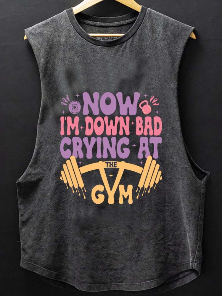 DOWN BAD CRYING AT THE GYM SCOOP BOTTOM COTTON TANK