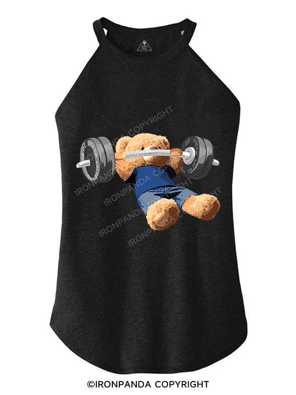 BENCH-BEARIN' TEDDY TRI ROCKER COTTON TANK