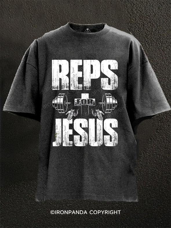 Reps For Jesus Lifting Washed Gym Shirt