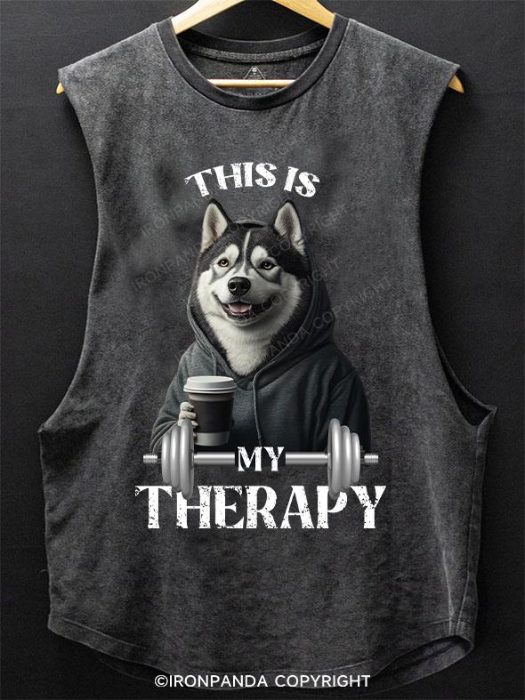 this is my therapay dog SCOOP BOTTOM COTTON TANK