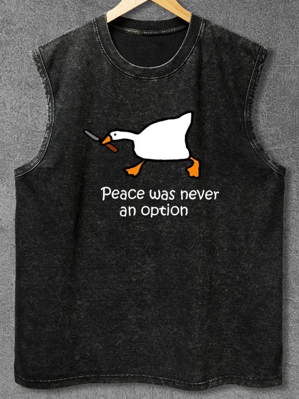peace was never an option Washed Gym Tank