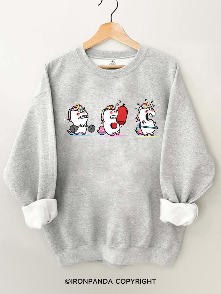 Cute unicorn workout team Gym Sweatshirt