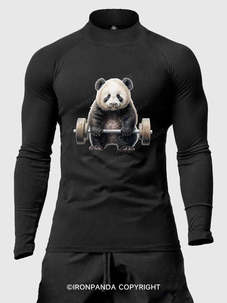 weightlifting panda  Men's Fitted Mock