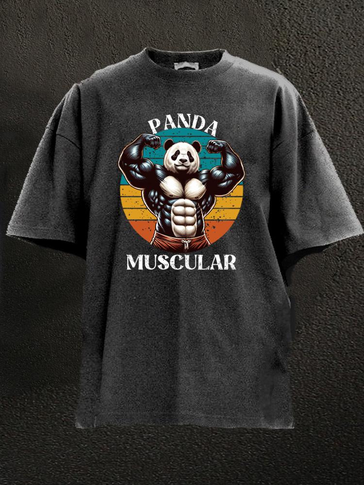 muscular panda Washed Gym Shirt