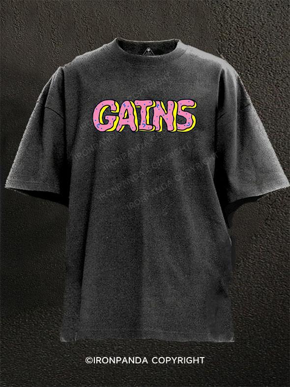 Donut Gains Washed Gym Shirt