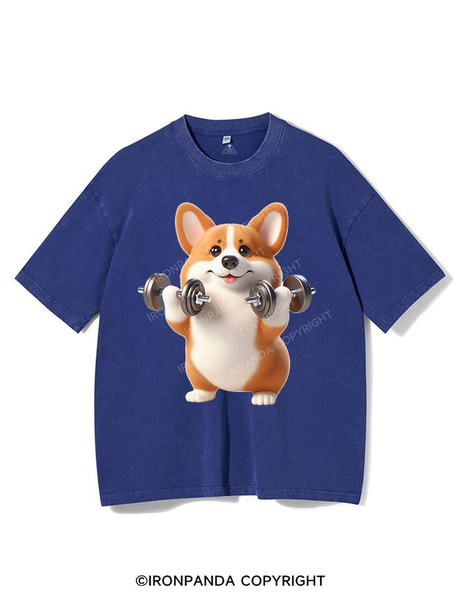 FIT CORGI VIBES VINTAGE GYM SHIRT