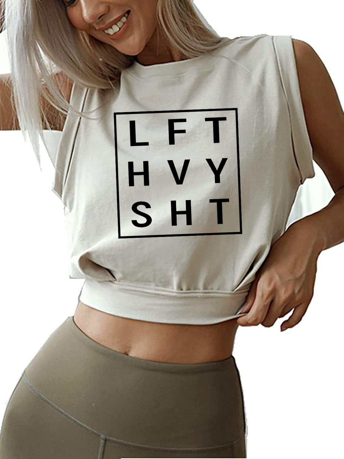 LFT HVY SHT Sleeveless Crop Tops