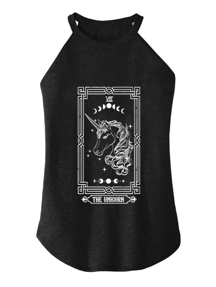 THE UNICORN TAROT ROCKER COTTON TANK