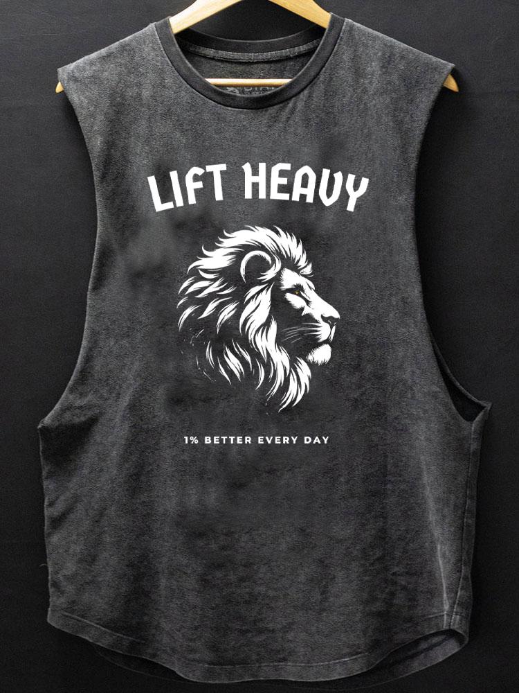 lift heavy lion SCOOP BOTTOM COTTON TANK