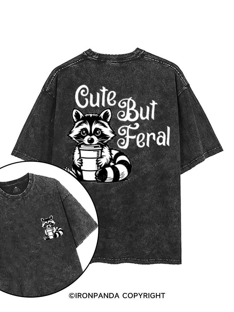 CUTE BUT FERAL printed Gym Shirt