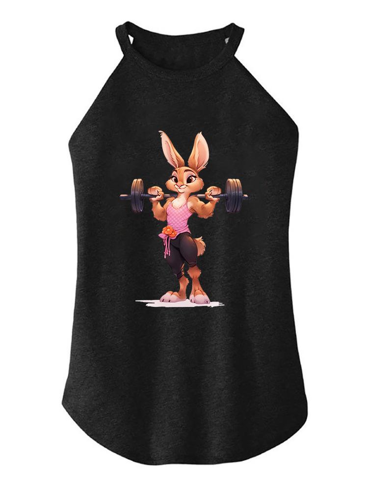 fitness weightlifting rabbit  TRI ROCKER COTTON TANK