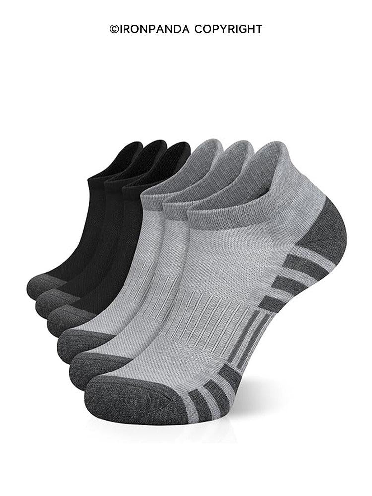 IronPanda Men's Shock Absorbing Breathable Low Top Athletic Socks