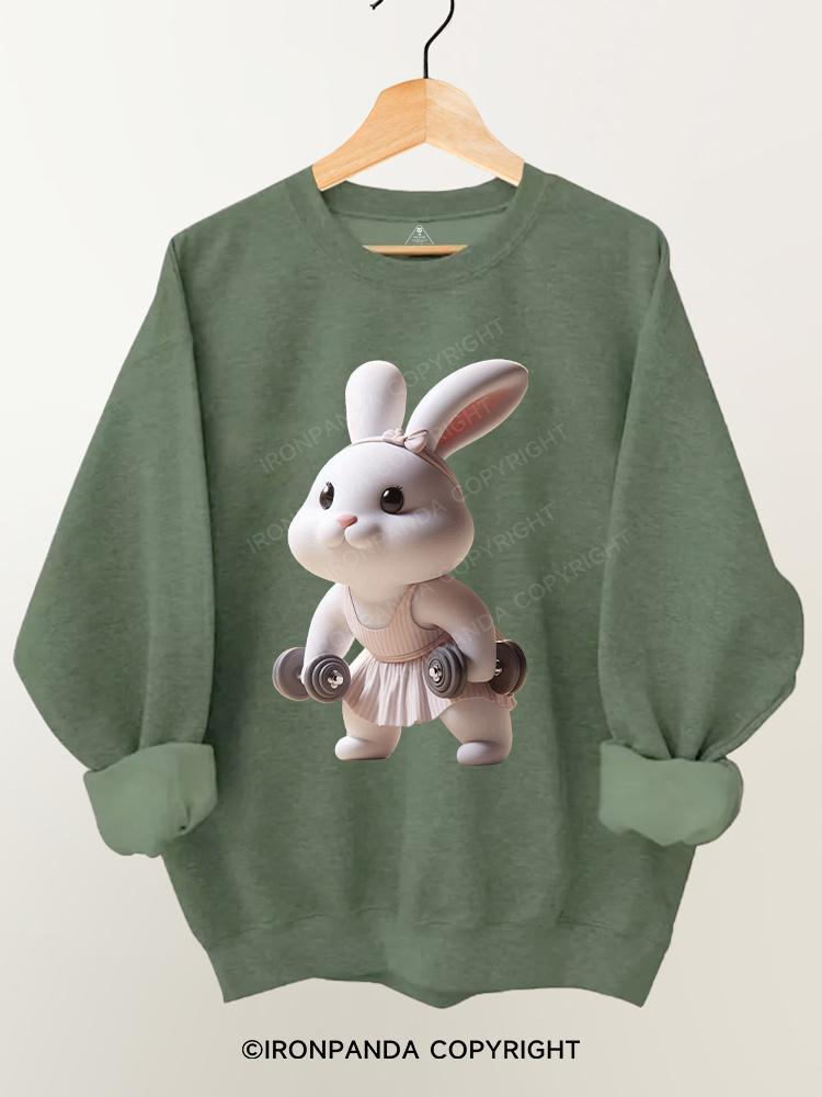 cute dumbbell rabbit Gym Sweatshirt