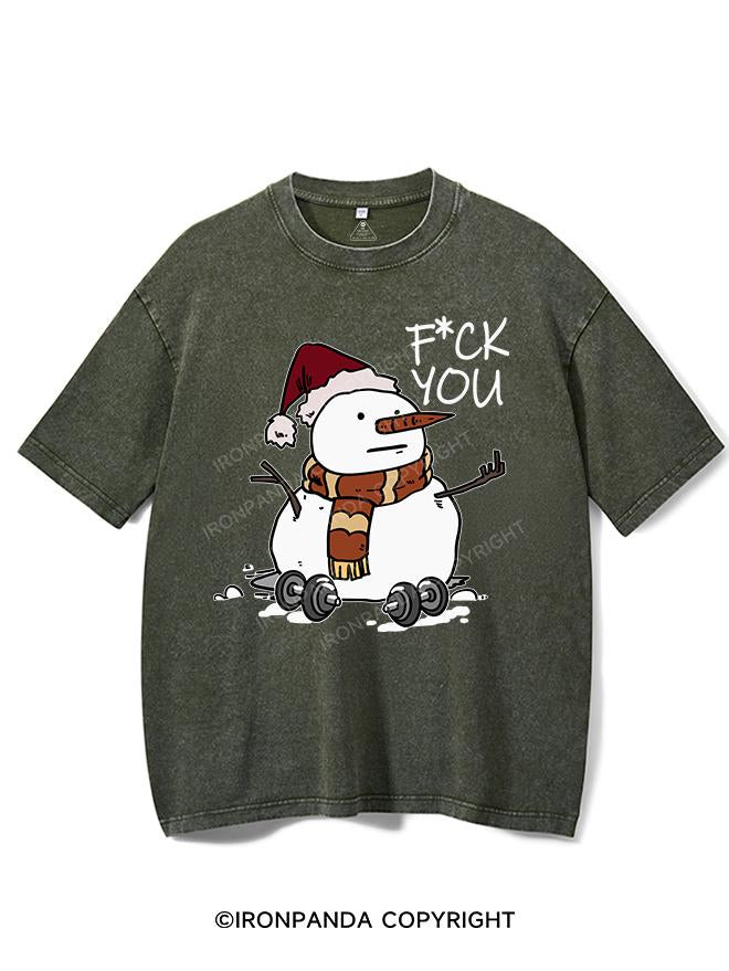 SNOWMAN FUCK YOU VINTAGE GYM SHIRT