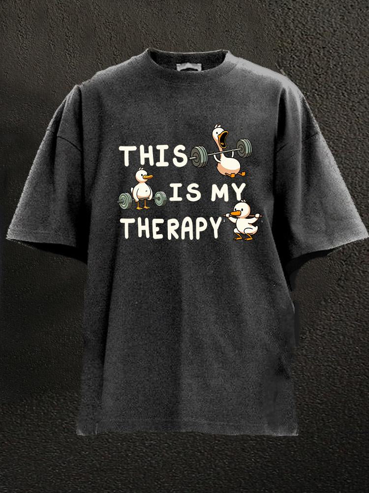 this is my therapy duck Washed Gym Shirt