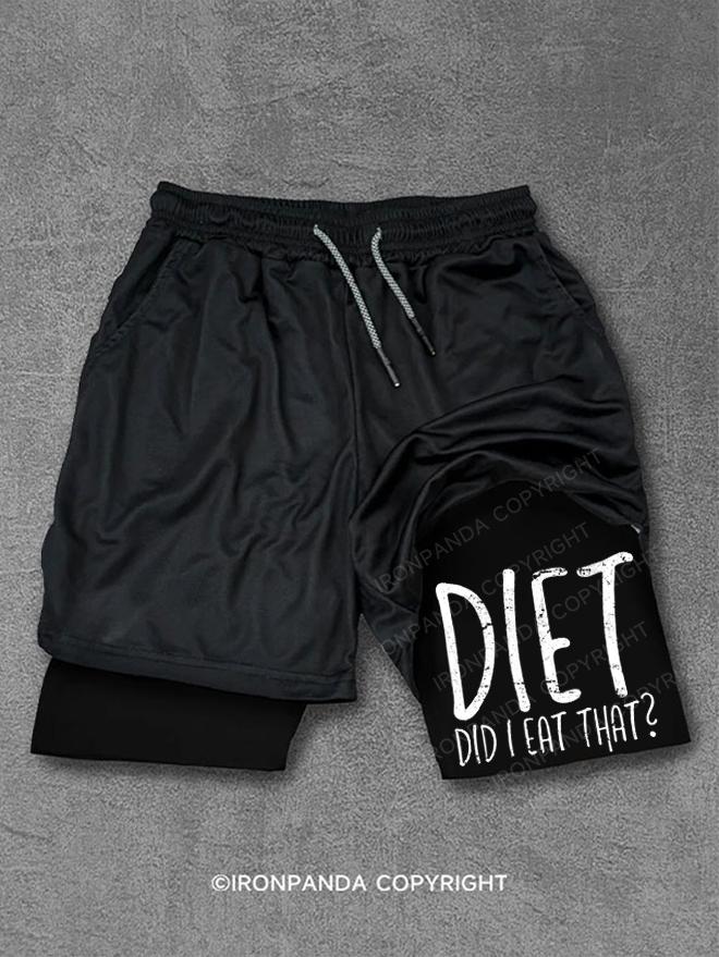 DIET Did I Eat That Performance Training Shorts