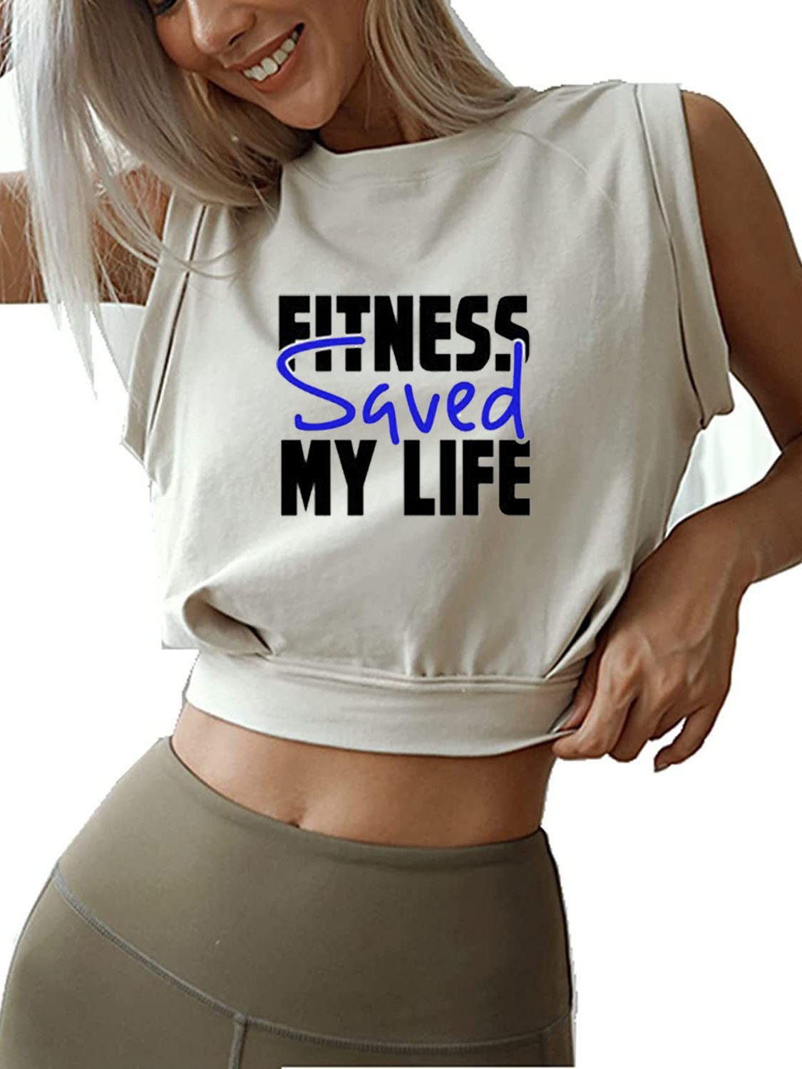 FITNESS SAVED MY LIFE CROP TOPS