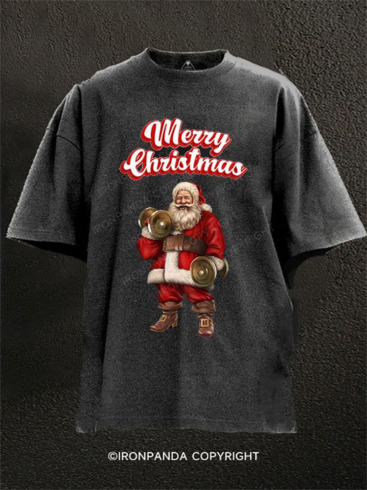 Merry Christmas Washed Gym Shirt