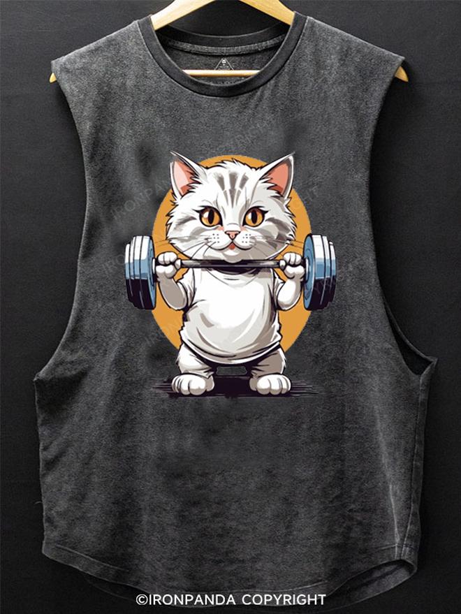 Weightlifting Cat SCOOP BOTTOM COTTON TANK