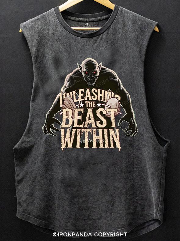 unleash the beast within devil SCOOP BOTTOM COTTON TANK