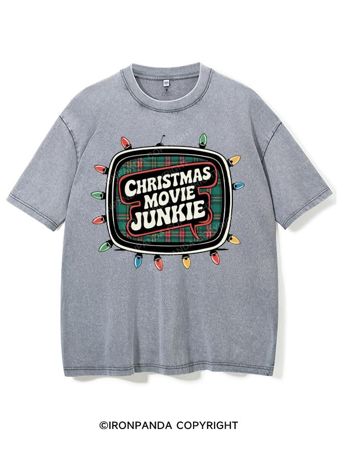 CHRISTMAS MOVIE JUNKIE VINTAGE GYM SHIRT