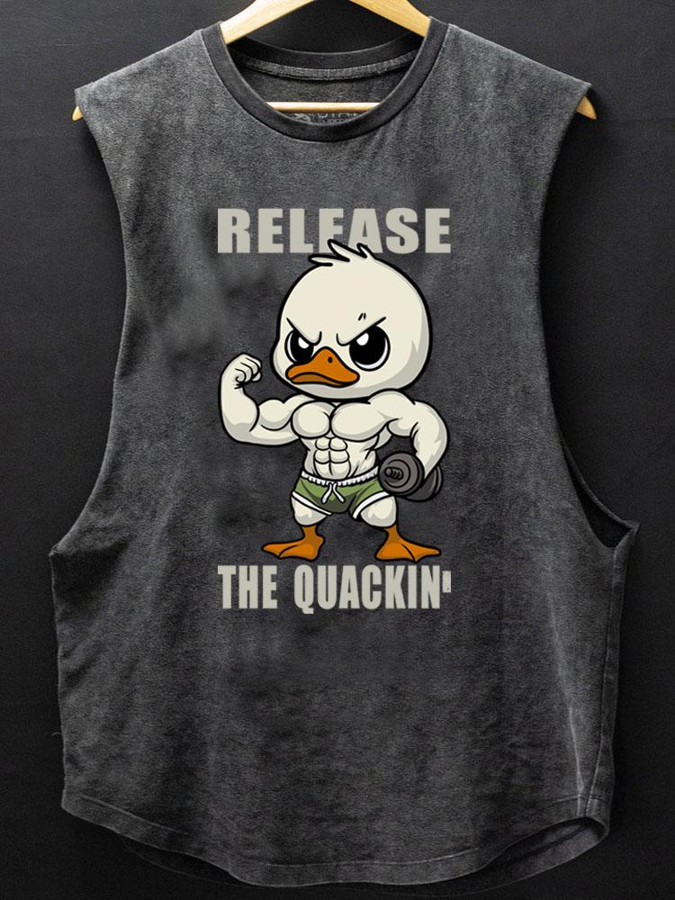 release the quackin' dumbbell SCOOP BOTTOM COTTON TANK