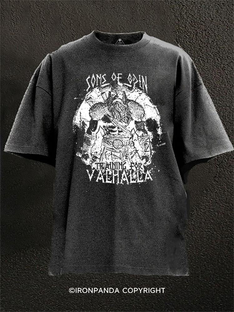 Sons Of Odin Training For Valhalla Washed Gym Shirt