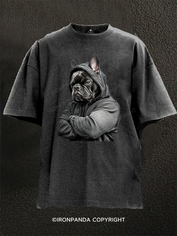 Muscular French bulldog Washed Gym Shirt