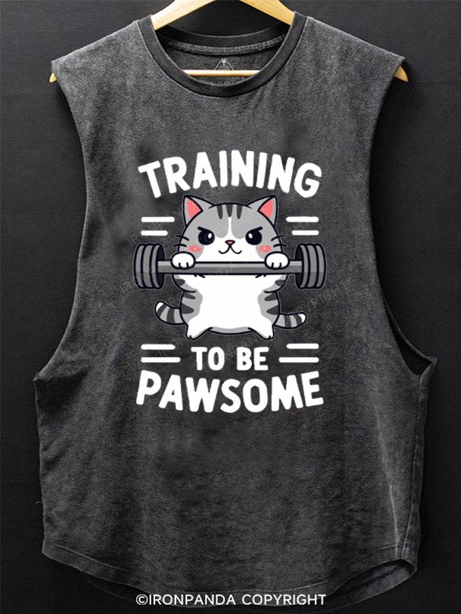 Training To Be Pawsome SCOOP BOTTOM COTTON TANK