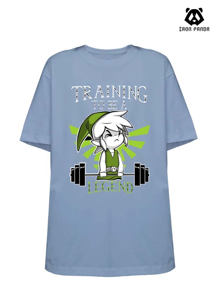 TRAINING TO BE A LEGEND Loose fit cotton  Gym T-shirt