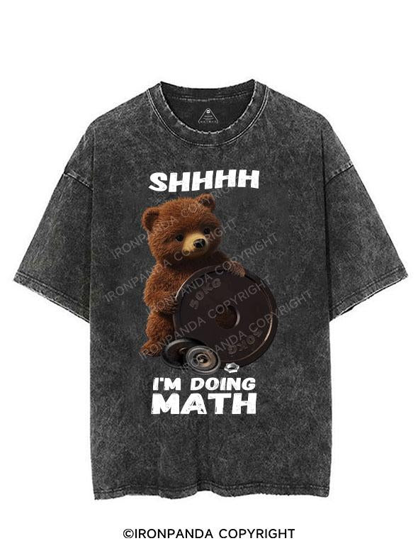 SHHHH I'M DOING MATH BROWN BEAR VINTAGE GYM SHIRT