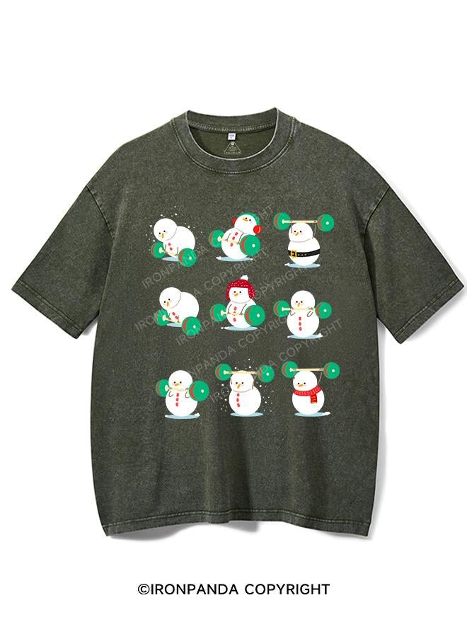 SNOWMAN LIFTING VINTAGE GYM SHIRT