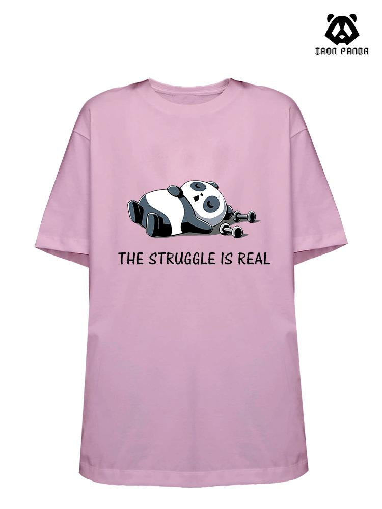 the struggle is real Loose fit cotton  Gym T-shirt