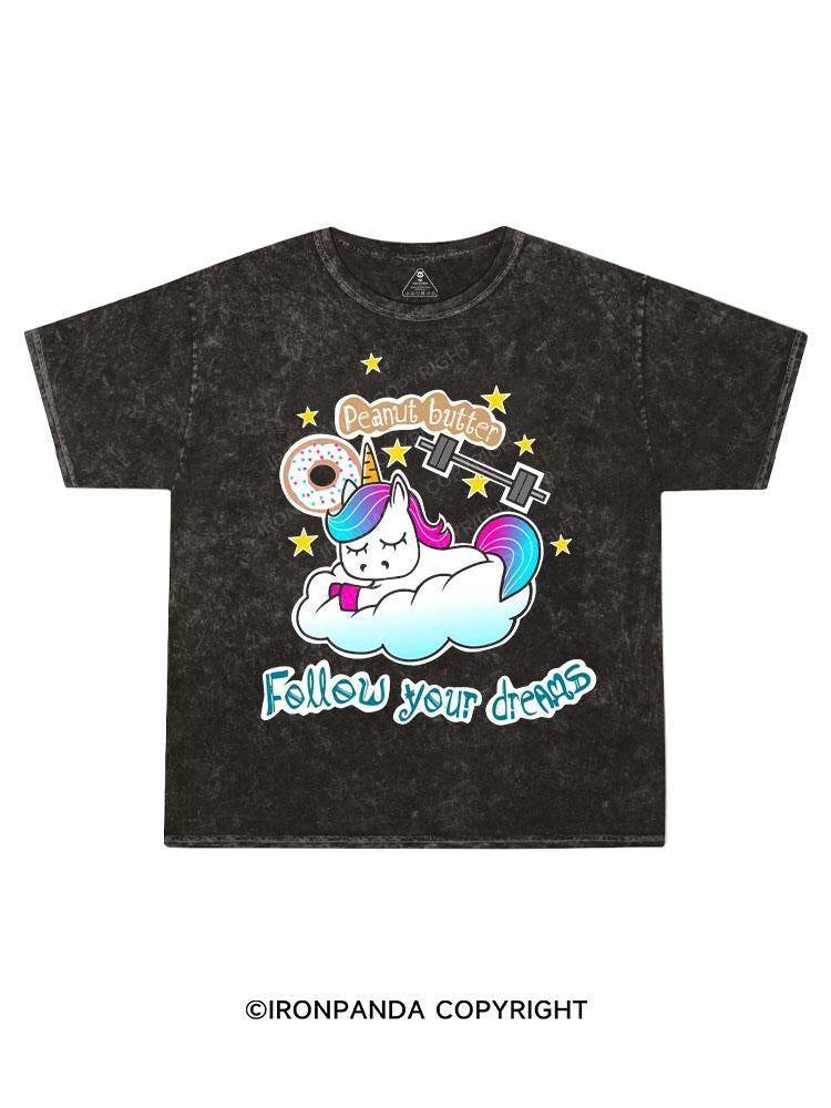 peanut butter  follew your dreams Kids Washed T-Shirt