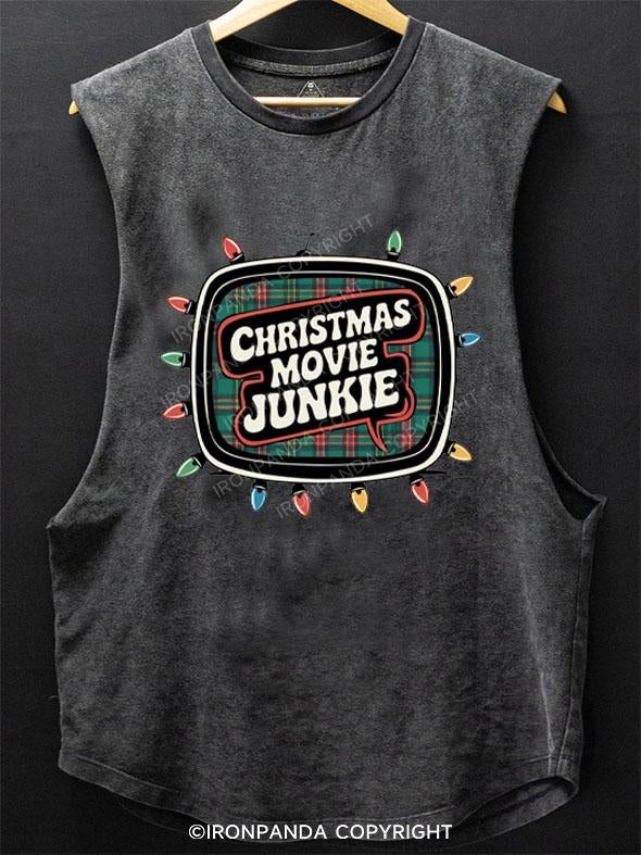 CHRISTMAS MOVIE JUNKIE SCOOP BOTTOM COTTON TANK