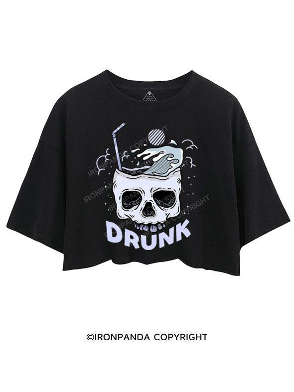 DRUNK SKELETON CROP TOPS