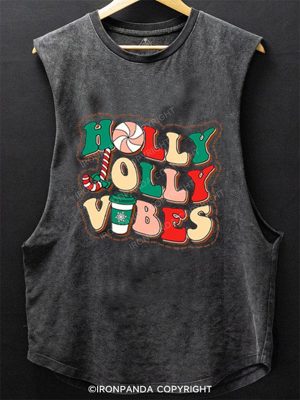 HOLLY JOLLY VIBES SCOOP BOTTOM COTTON TANK