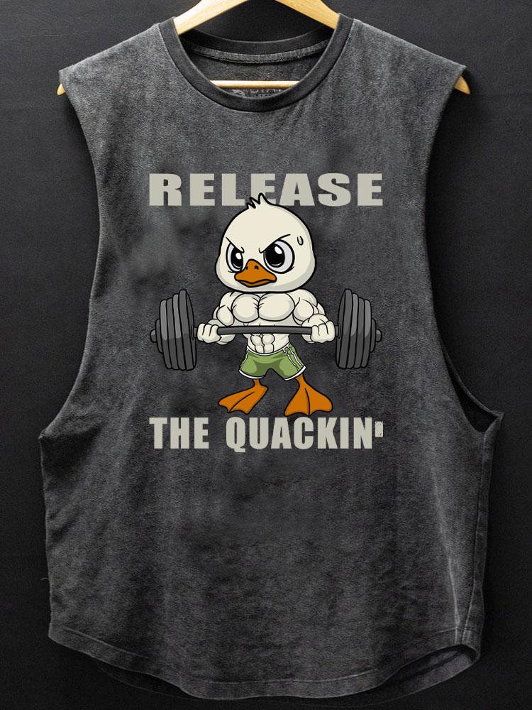 release the quackin' barbell SCOOP BOTTOM COTTON TANK