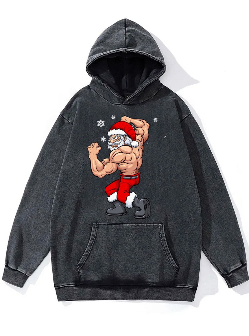 bobybuilder santa claus Washed Gym Hoodie