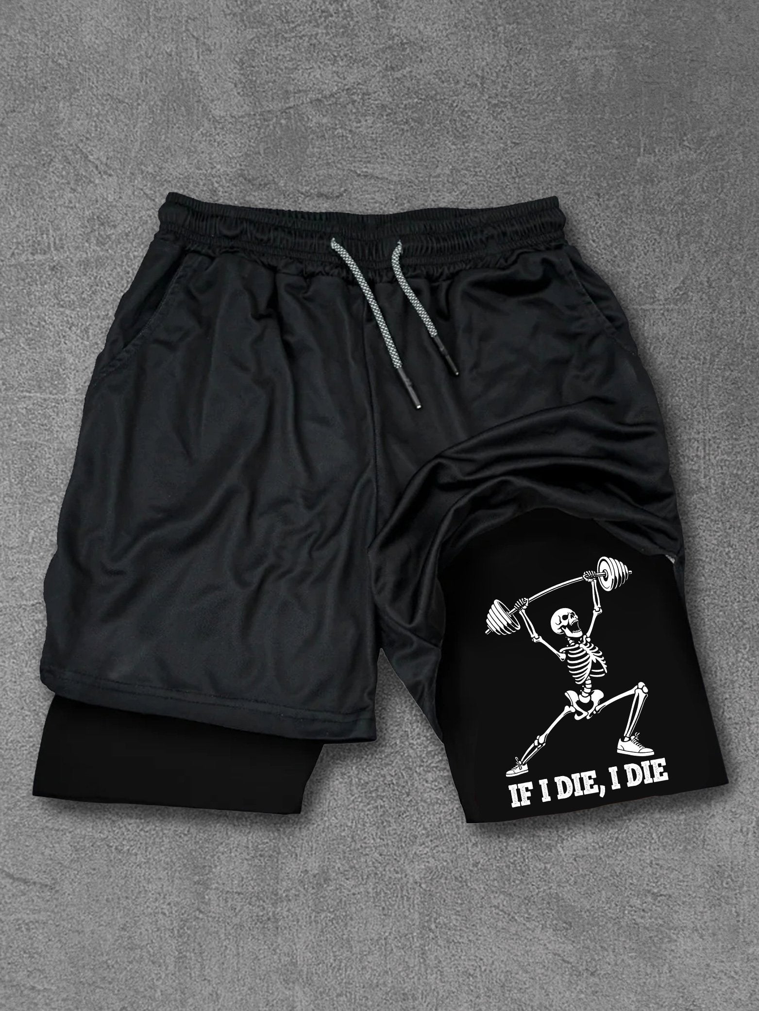 If I Die I Die Skeleton Performance Training Shorts