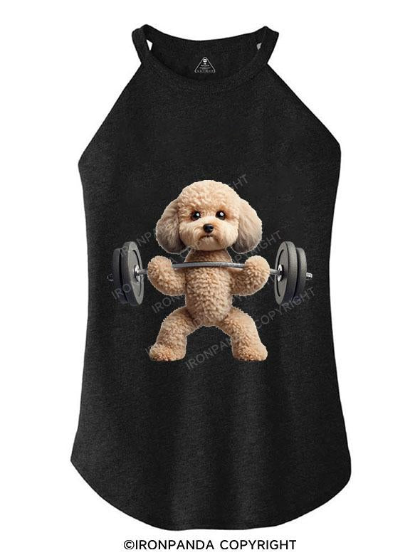 BULKED-UP TEDDY DOGGO GOING HARD TRI ROCKER COTTON TANK